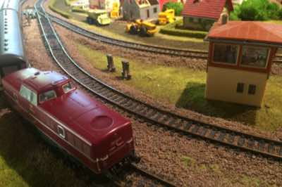 V280 diesel passing by the control tower.